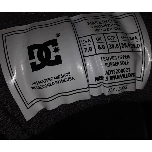 DC Skate Shoes Ryan Villopoto Sneakers Men's Size 7 Black Grey Green Y2k Skater - Picture 10 of 10